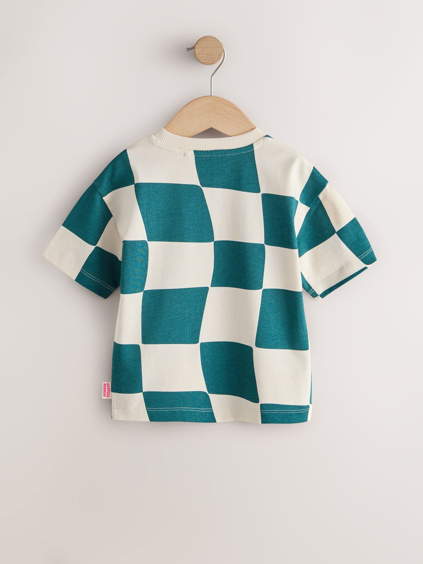 Green/White Wavy Checkerboard Short Sleeve All-Over Print T-Shirt (3 Month-7 Years) (3mths-7yrs) image 5