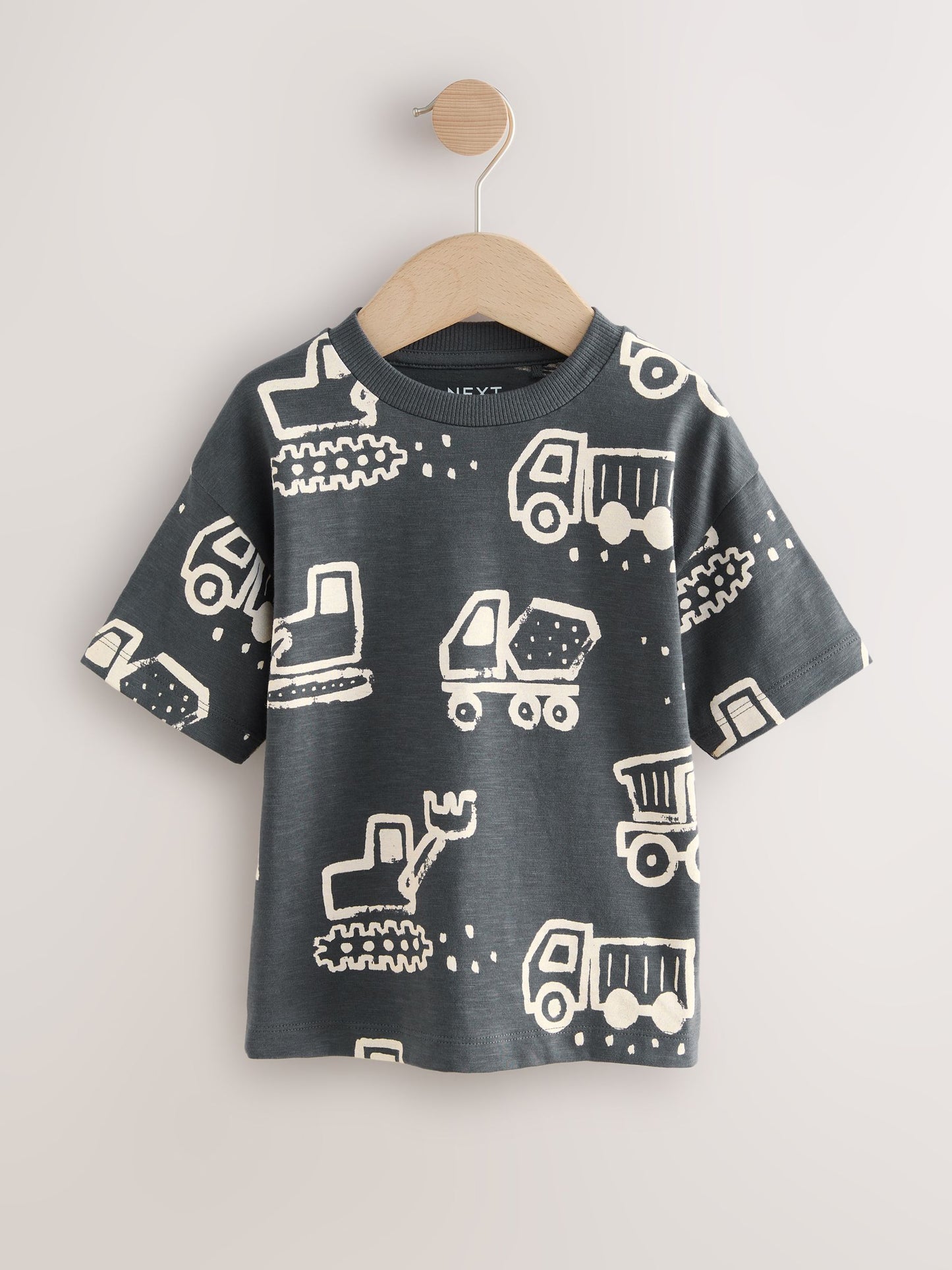 Black/White Digger Short Sleeve All-Over Print T-Shirt (3 Month-7 Years) (3mths-7yrs) image 1