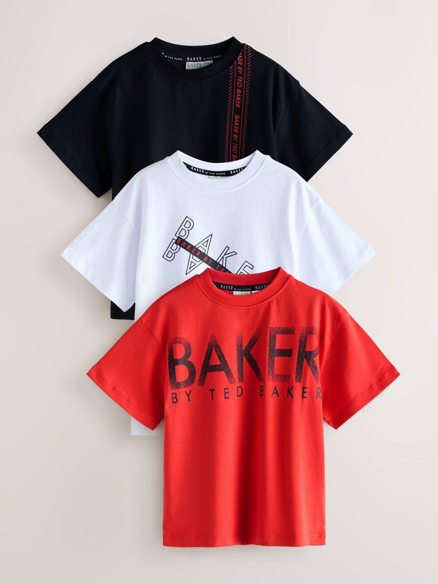 Dsiney Kidz - Baker by Ted Baker Red/Black/White Baker by Ted Baker 3 Pack T-Shirts image 1