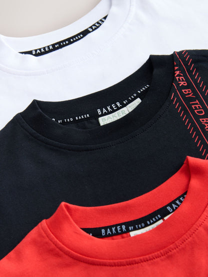Dsiney Kidz - Baker by Ted Baker Red/Black/White Baker by Ted Baker 3 Pack T-Shirts image 6