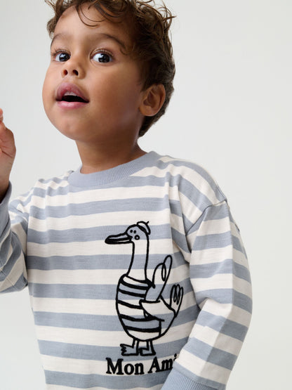 Dsiney Kidz - Grey Duck Long Sleeve Back Print T-Shirt (3mths-7yrs) image 1
