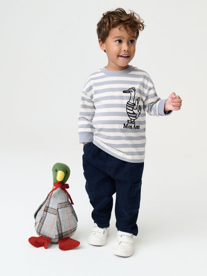 Dsiney Kidz - Grey Duck Long Sleeve Back Print T-Shirt (3mths-7yrs) image 2