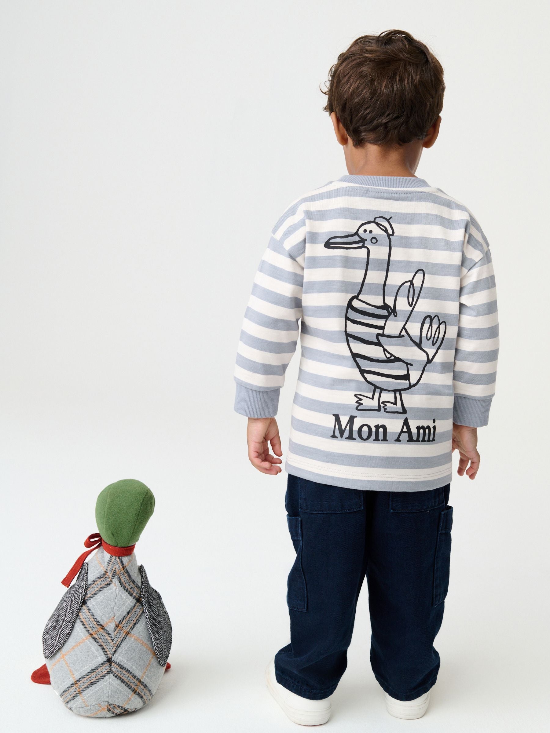 Dsiney Kidz - Grey Duck Long Sleeve Back Print T-Shirt (3mths-7yrs) image 3