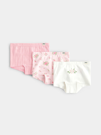 JoJo Maman Bébé Pink 2-Pack Floral Shorts - image 1