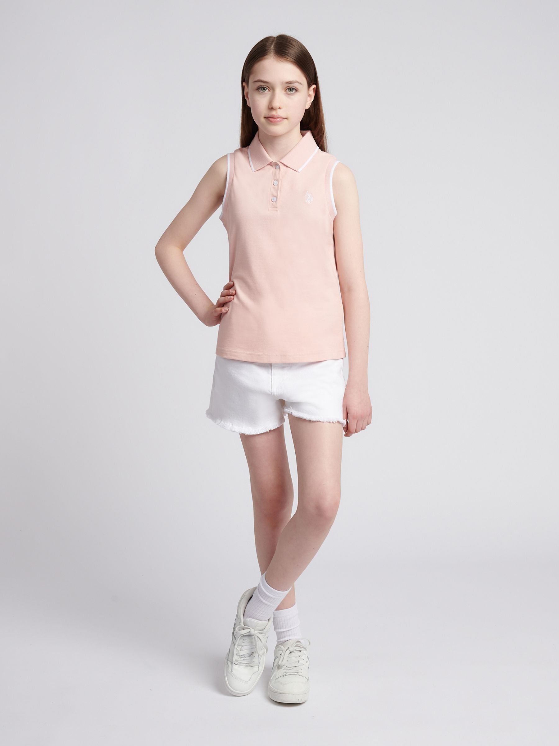 Dsiney Kidz - U.S. Polo Assn White Wash Denim Shorts image 3