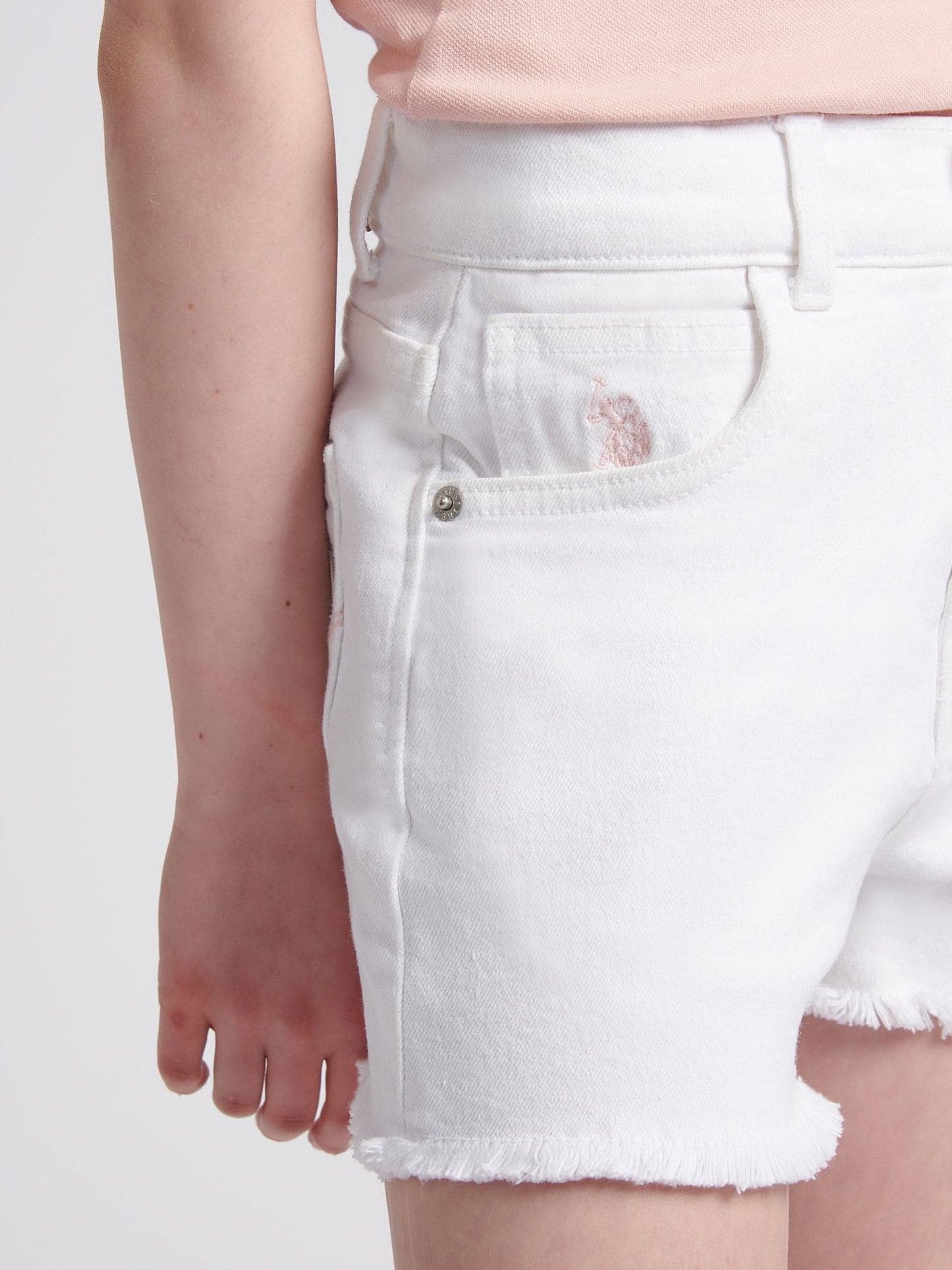 Dsiney Kidz - U.S. Polo Assn White Wash Denim Shorts image 4