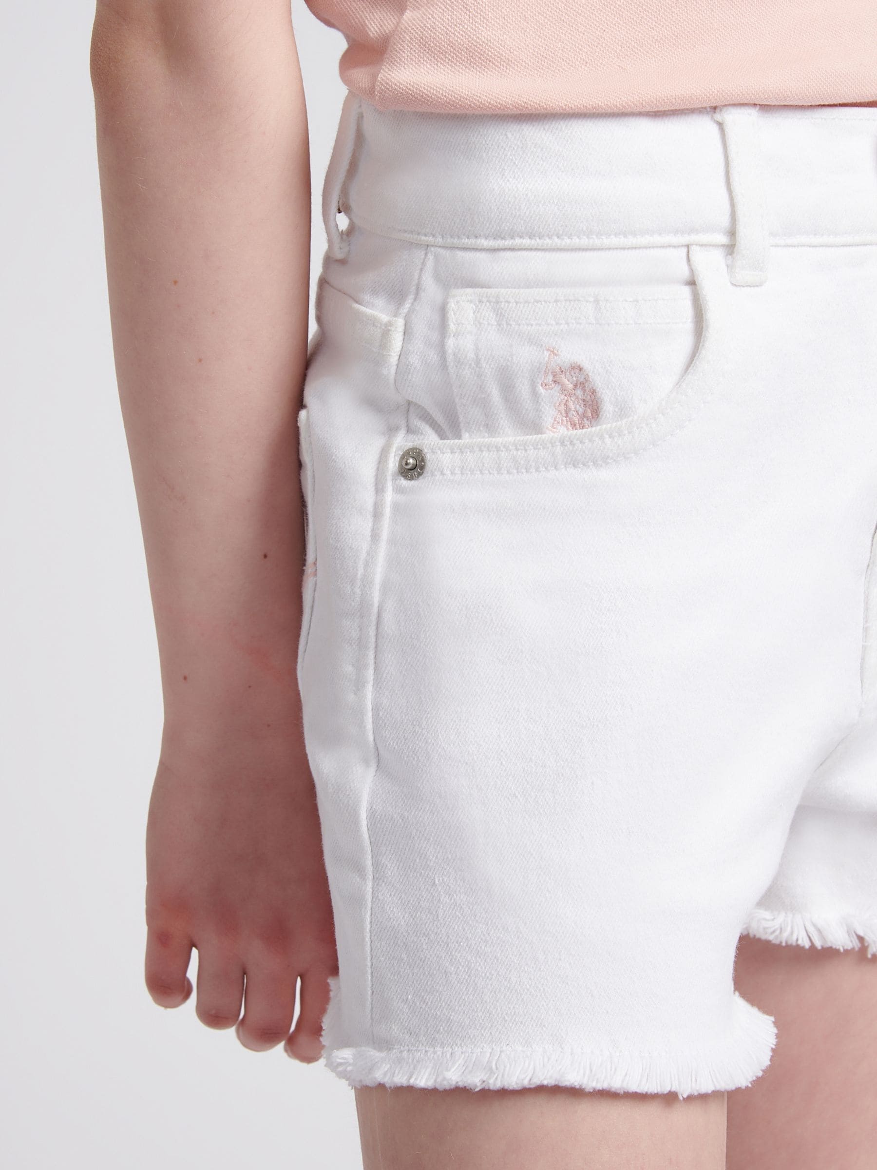 Dsiney Kidz - U.S. Polo Assn White Wash Denim Shorts image 4