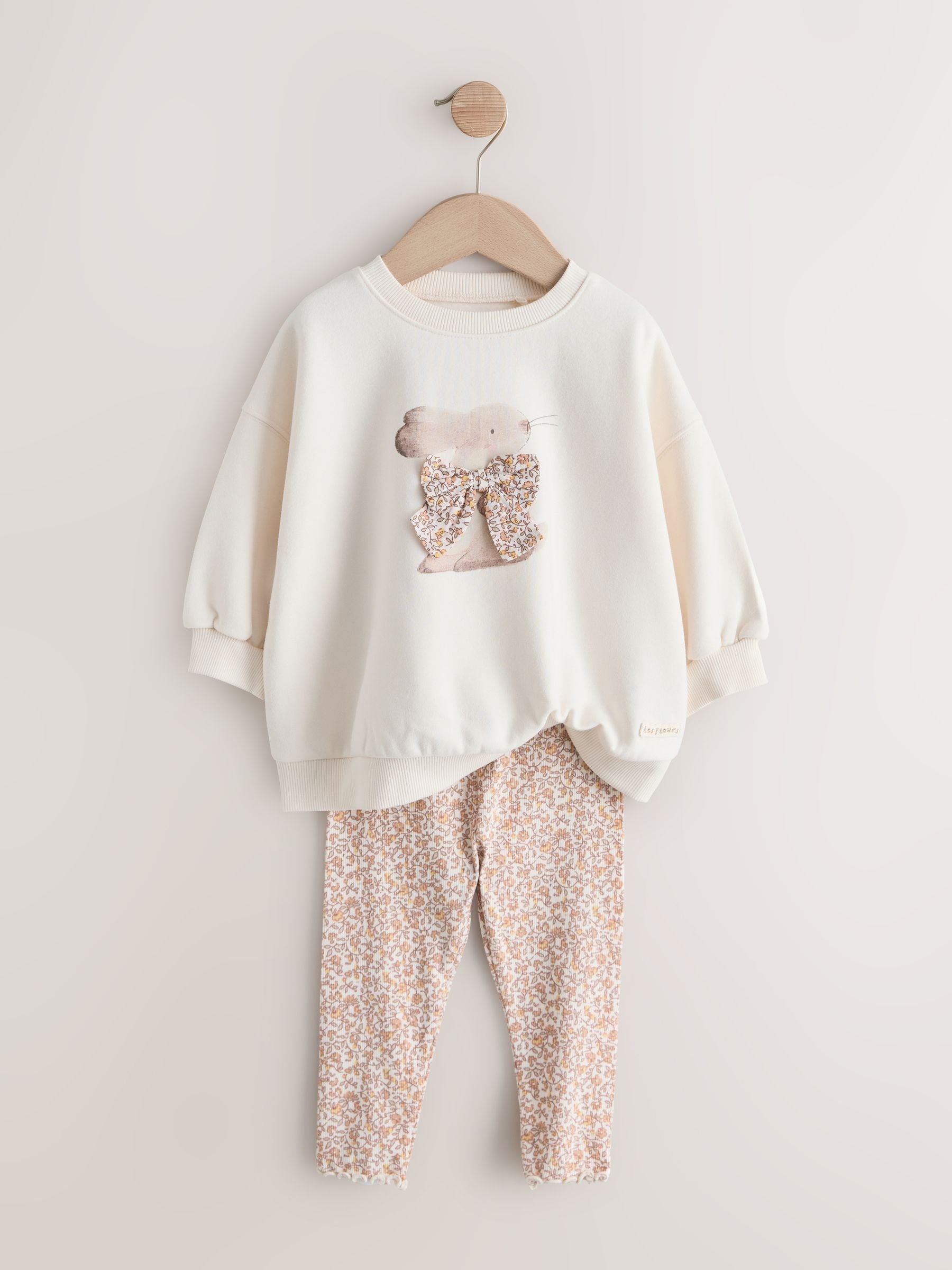 Neutral Sweatshirt & Leggings Set 2 Pack (3mths-7yrs) image 8