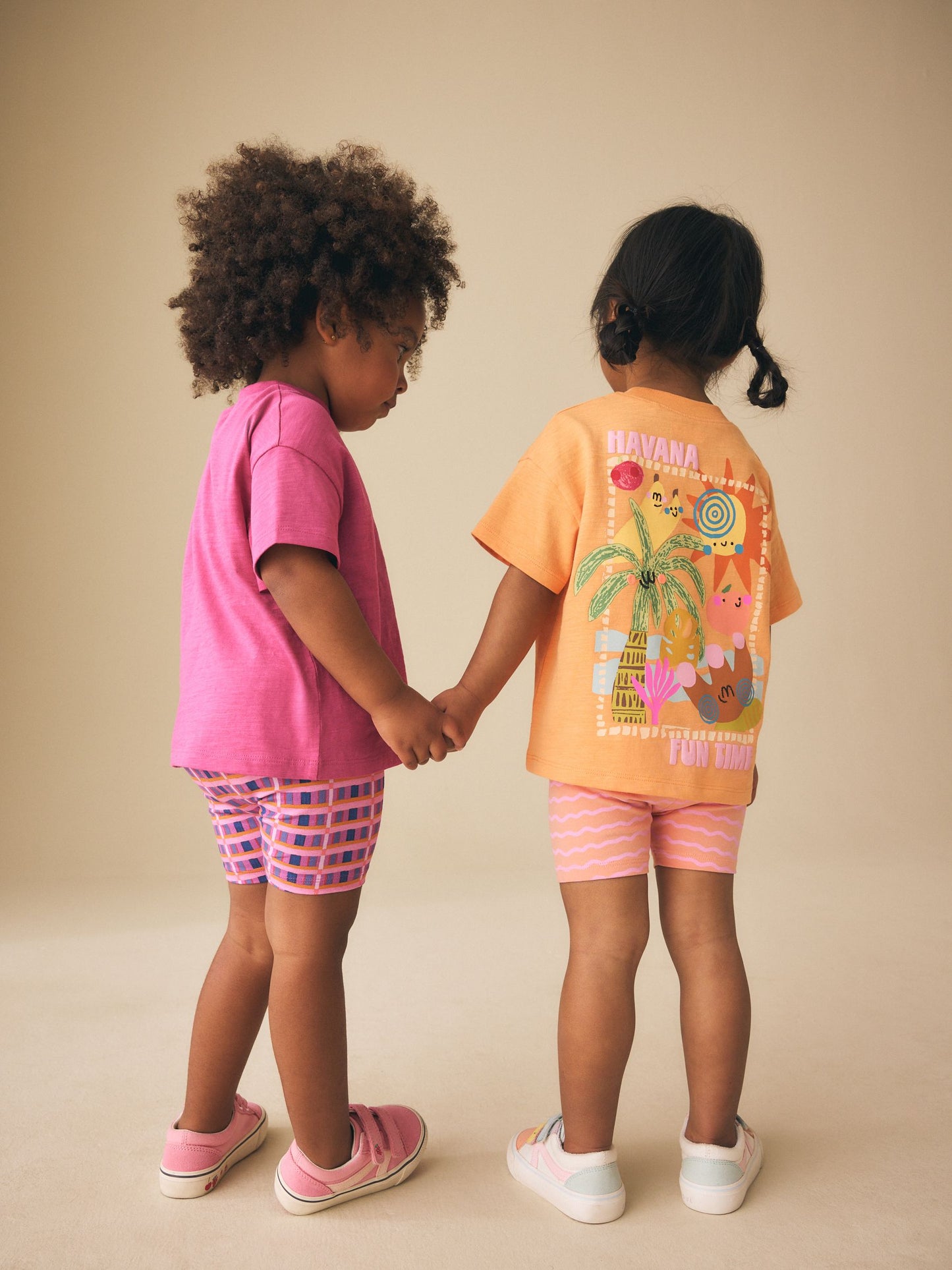 Pink/Orange Top & Cycle Shorts Set 2 Pack (3mths-7yrs) image 5