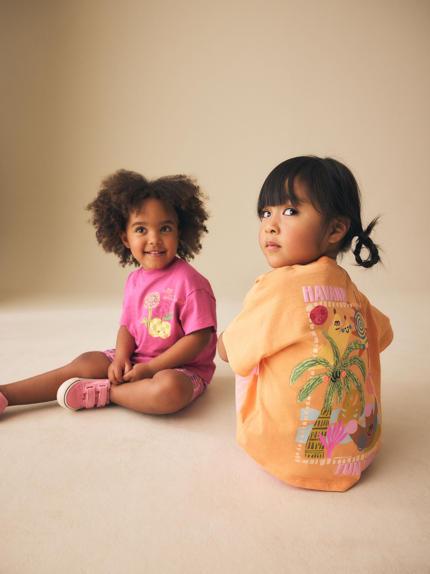 Pink/Orange Top & Cycle Shorts Set 2 Pack (3mths-7yrs) image 7