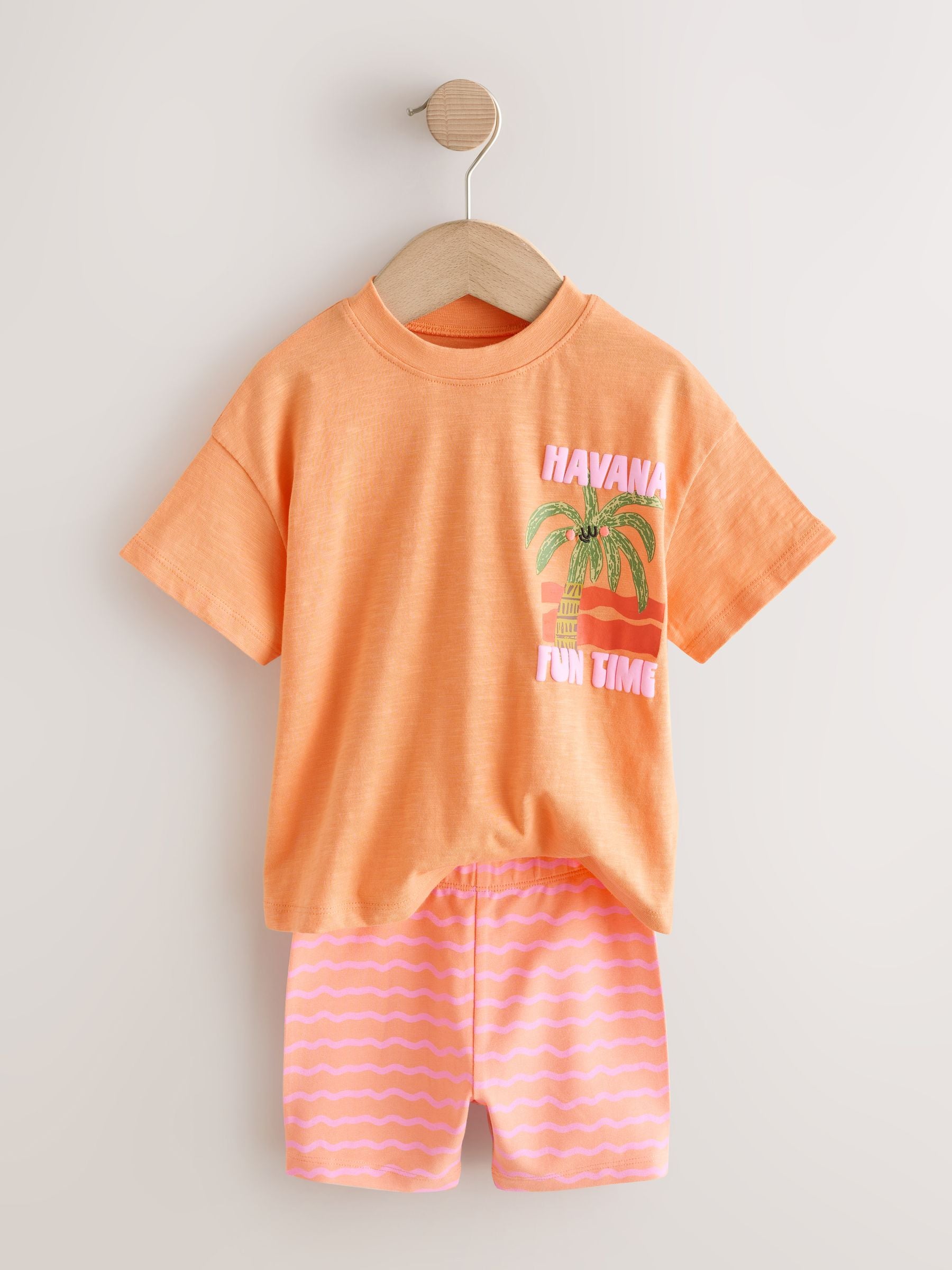 Pink/Orange Top & Cycle Shorts Set 2 Pack (3mths-7yrs) image 10