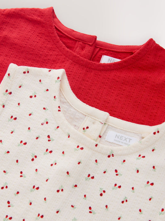 Red & White Vest and Shorts Set 2 Pack (3mths-7yrs) image 3