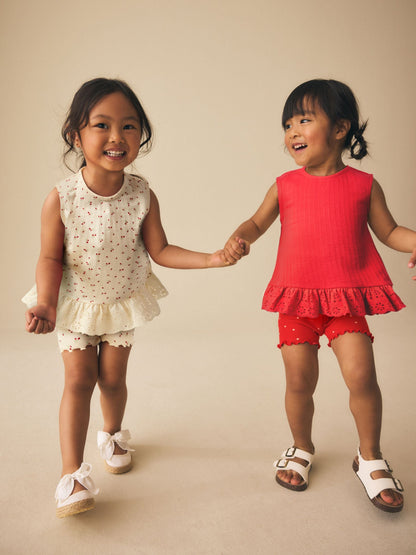 Red & White Vest and Shorts Set 2 Pack (3mths-7yrs) image 3