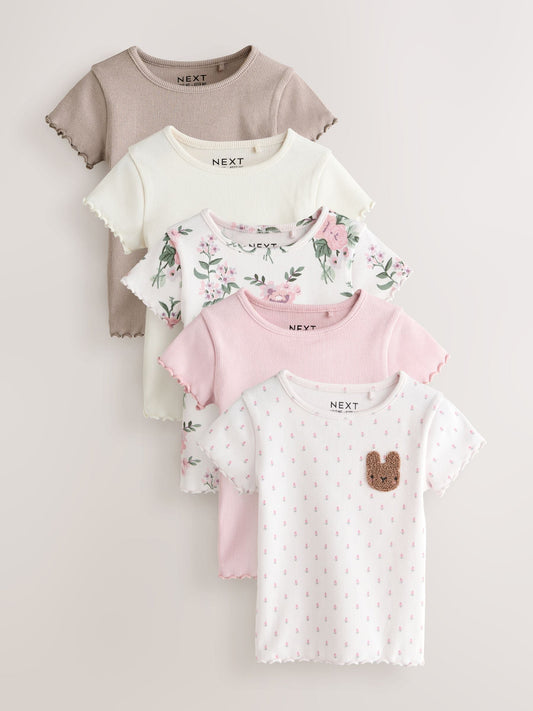 Dsiney Kidz - Pink Short Sleeve T-Shirts 5 Pack (3mths-7yrs) image 1