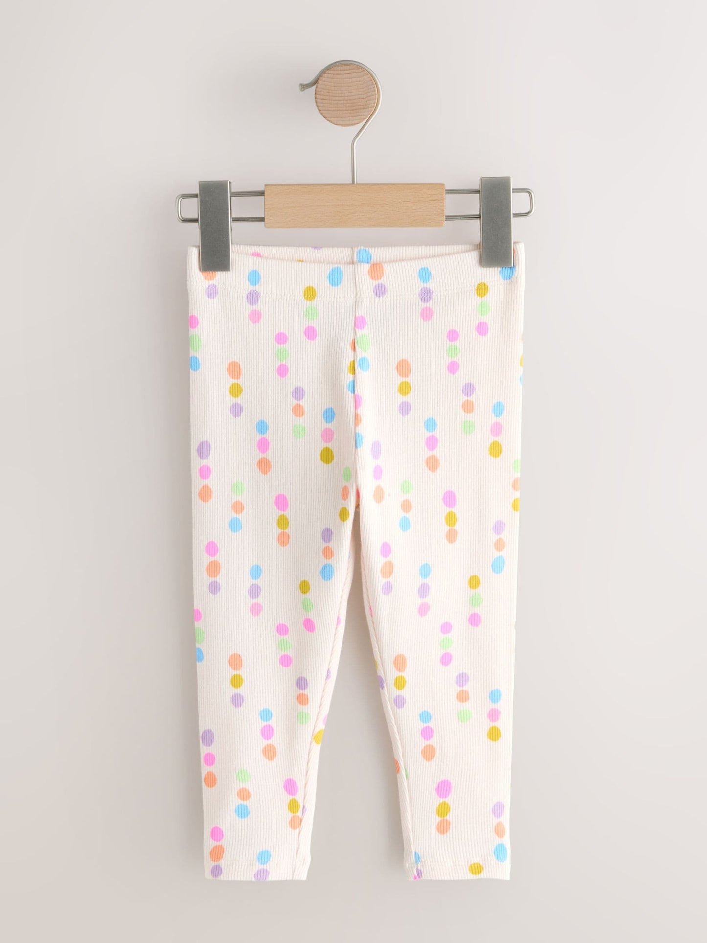 Pastel Rainbow Ribbed Leggings 5 Pack (3mths-7yrs) image 2