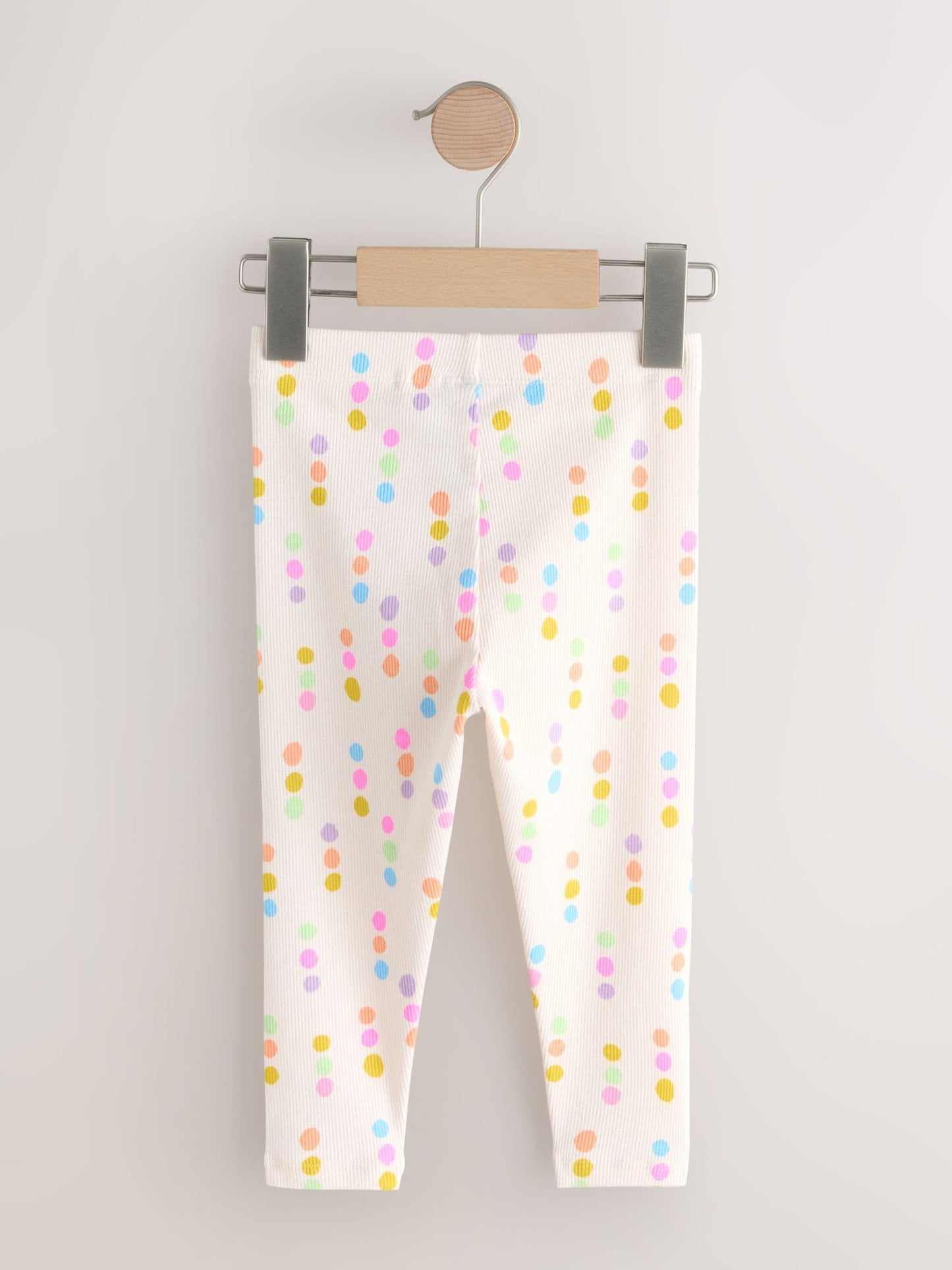 Pastel Rainbow Ribbed Leggings 5 Pack (3mths-7yrs) image 3
