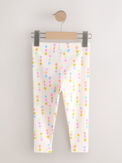 Pastel Rainbow Ribbed Leggings 5 Pack (3mths-7yrs) image 3