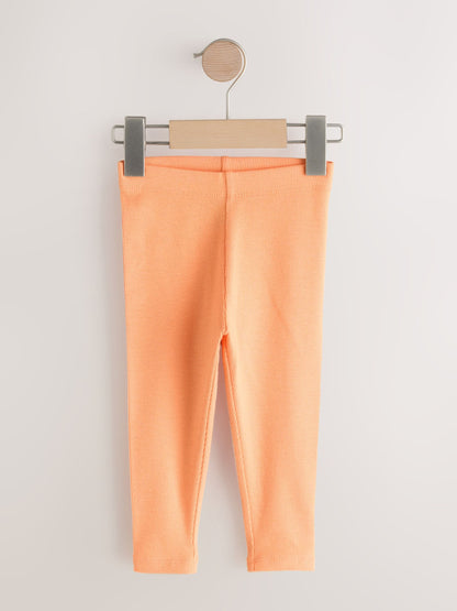 Pastel Rainbow Ribbed Leggings 5 Pack (3mths-7yrs) image 5