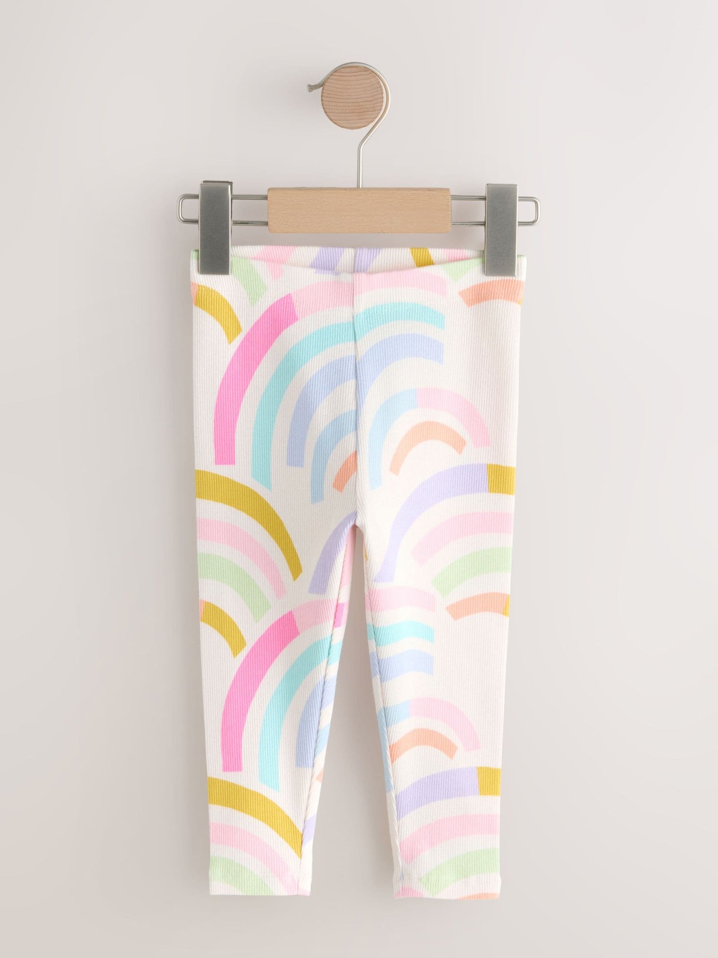Pastel Rainbow Ribbed Leggings 5 Pack (3mths-7yrs) image 7