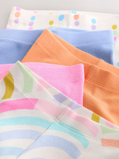 Pastel Rainbow Ribbed Leggings 5 Pack (3mths-7yrs) image 8