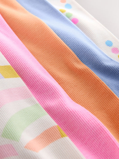 Pastel Rainbow Ribbed Leggings 5 Pack (3mths-7yrs) image 9
