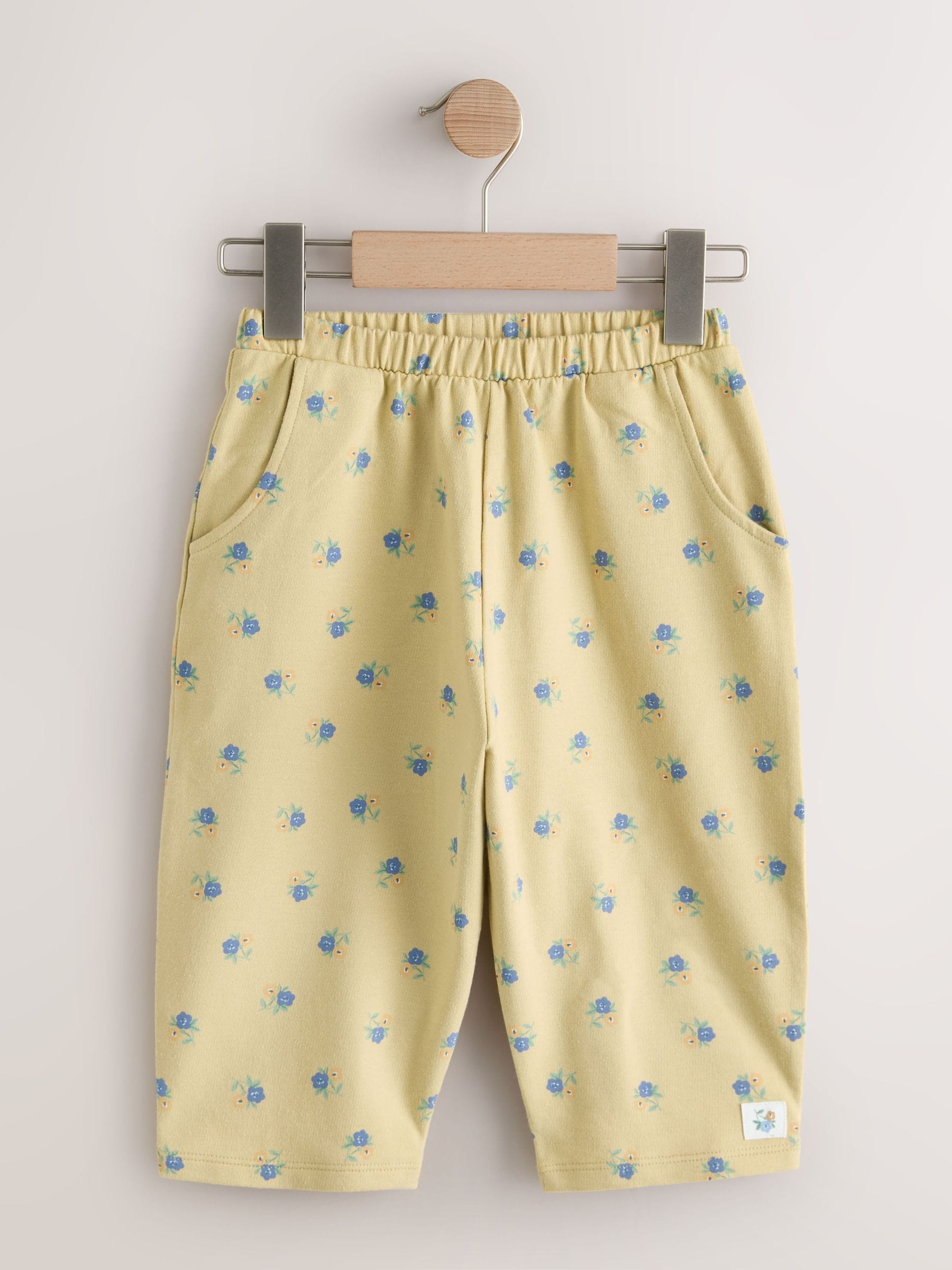 Blue/Cream Floral Barrel Trousers 3 Pack (3mths-7yrs) image 4