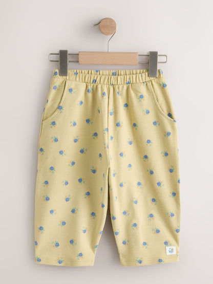 Blue/Cream Floral Barrel Trousers 3 Pack (3mths-7yrs) image 4