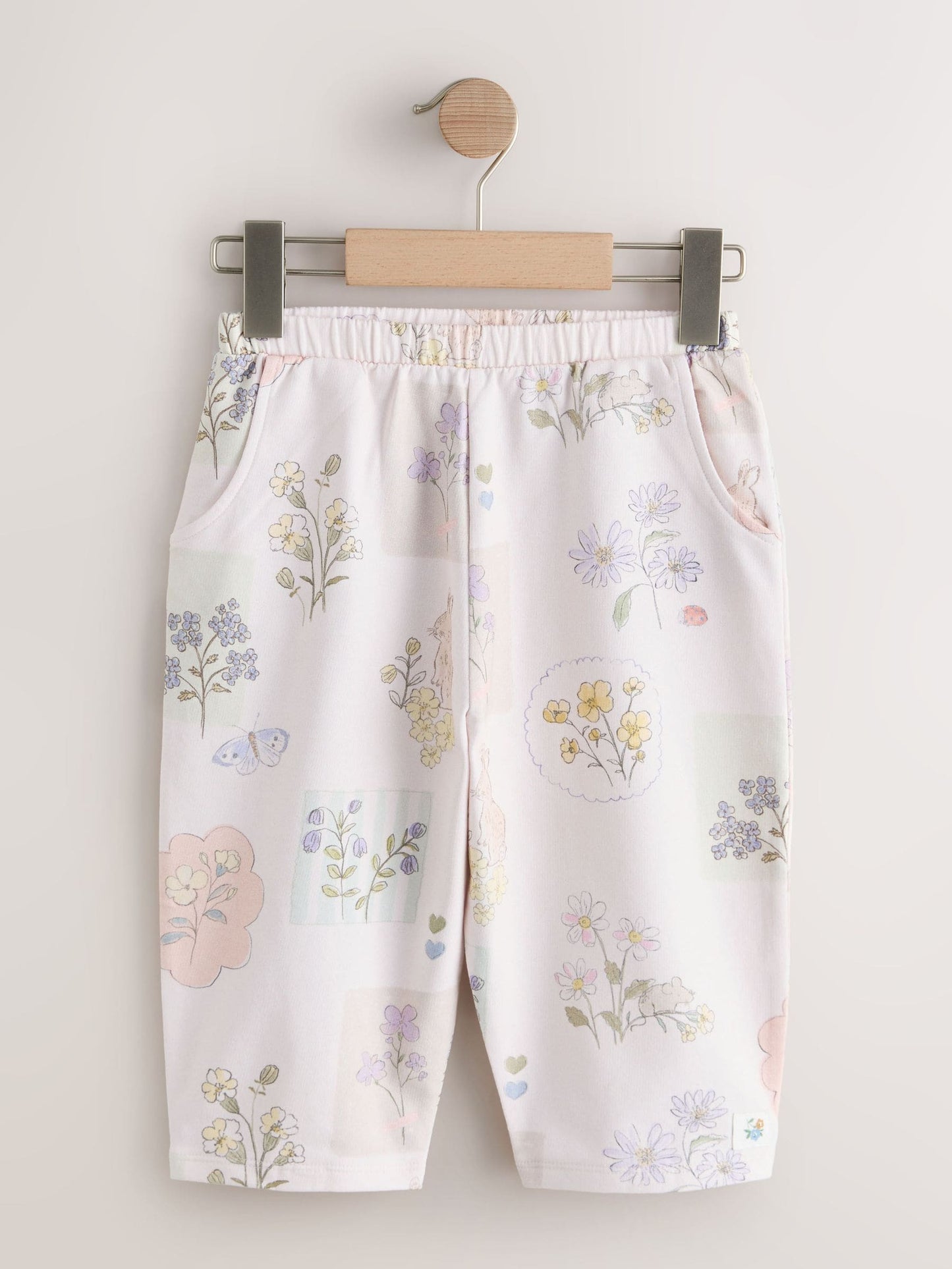 Blue/Cream Floral Barrel Trousers 3 Pack (3mths-7yrs) image 5