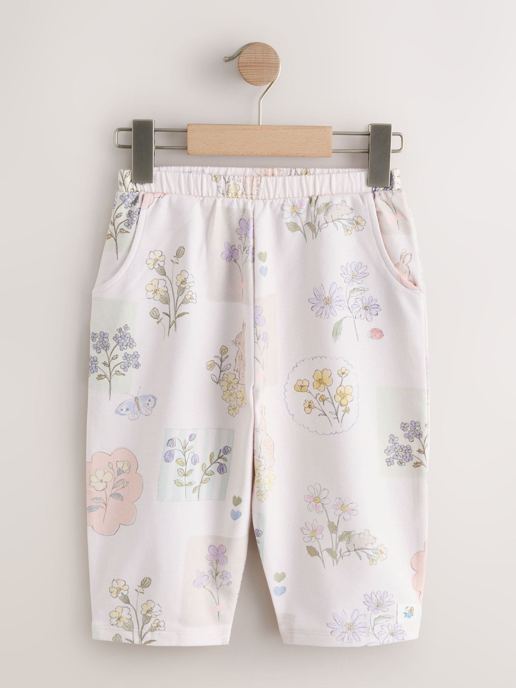 Blue/Cream Floral Barrel Trousers 3 Pack (3mths-7yrs) image 5
