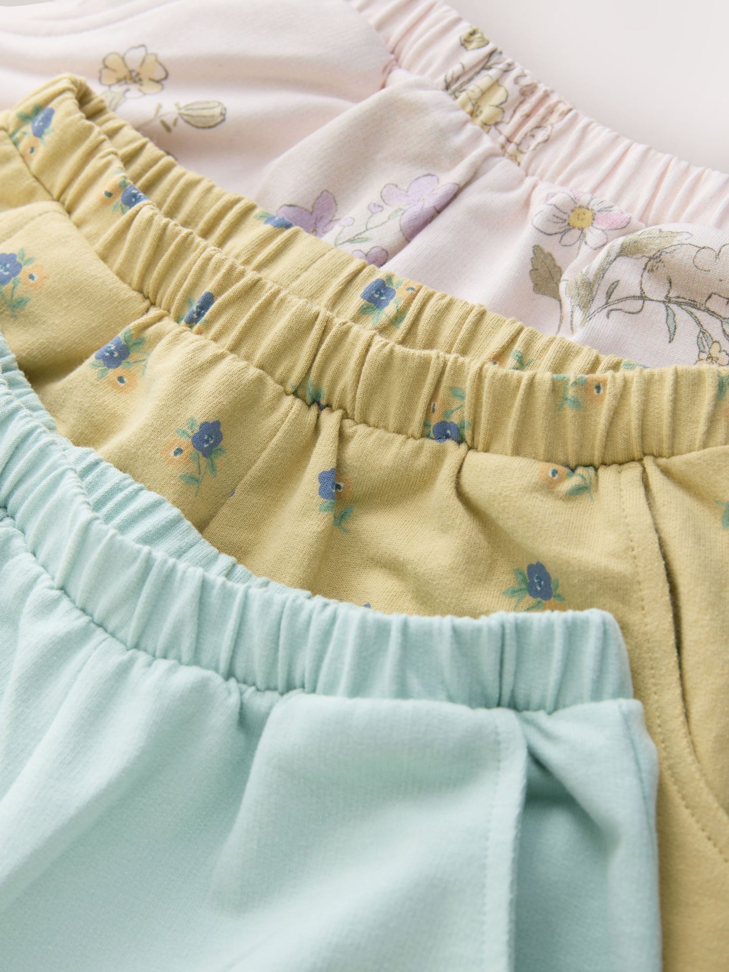 Blue/Cream Floral Barrel Trousers 3 Pack (3mths-7yrs) image 6