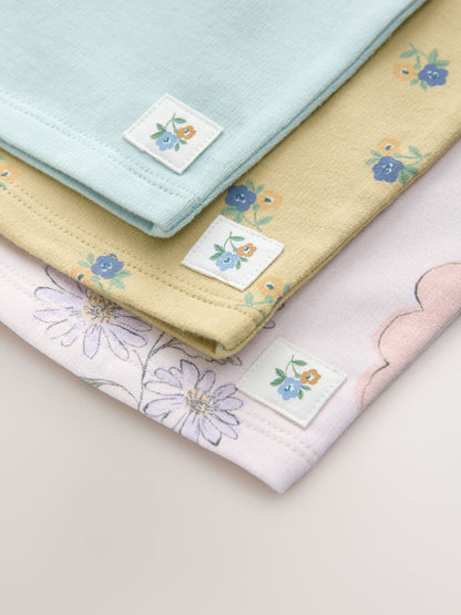 Blue/Cream Floral Barrel Trousers 3 Pack (3mths-7yrs) image 7
