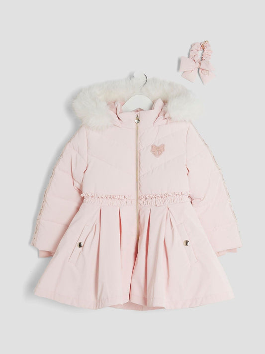 River Island Pink Skirt Padded Coat