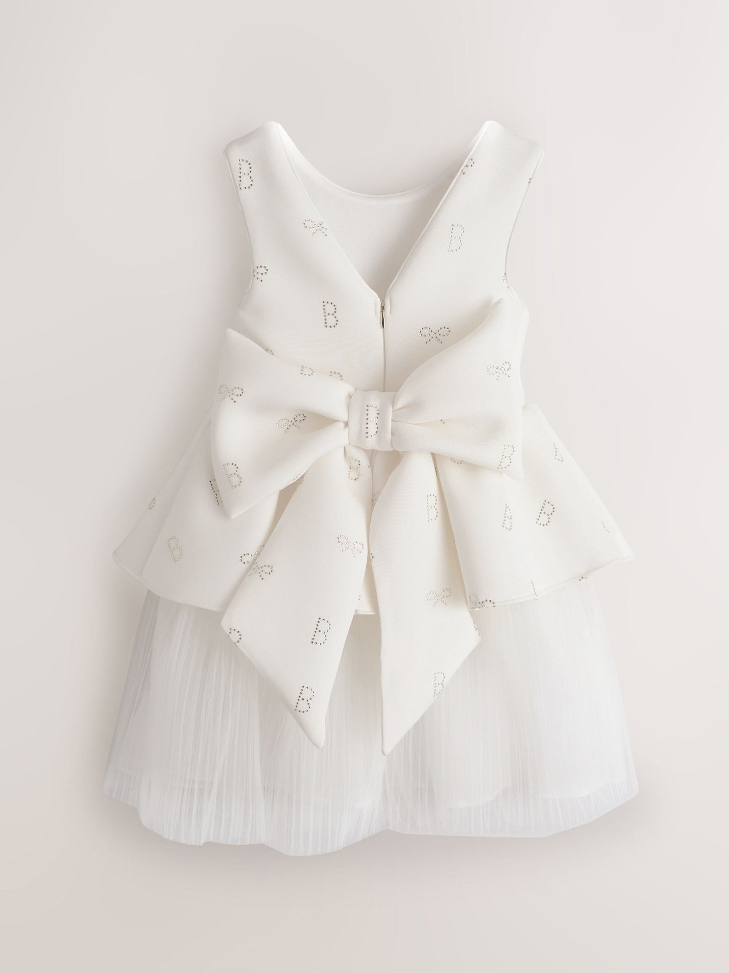 Baker by Ted Baker Cream Hotfix Scuba Mesh Double Skirted Dress image 6