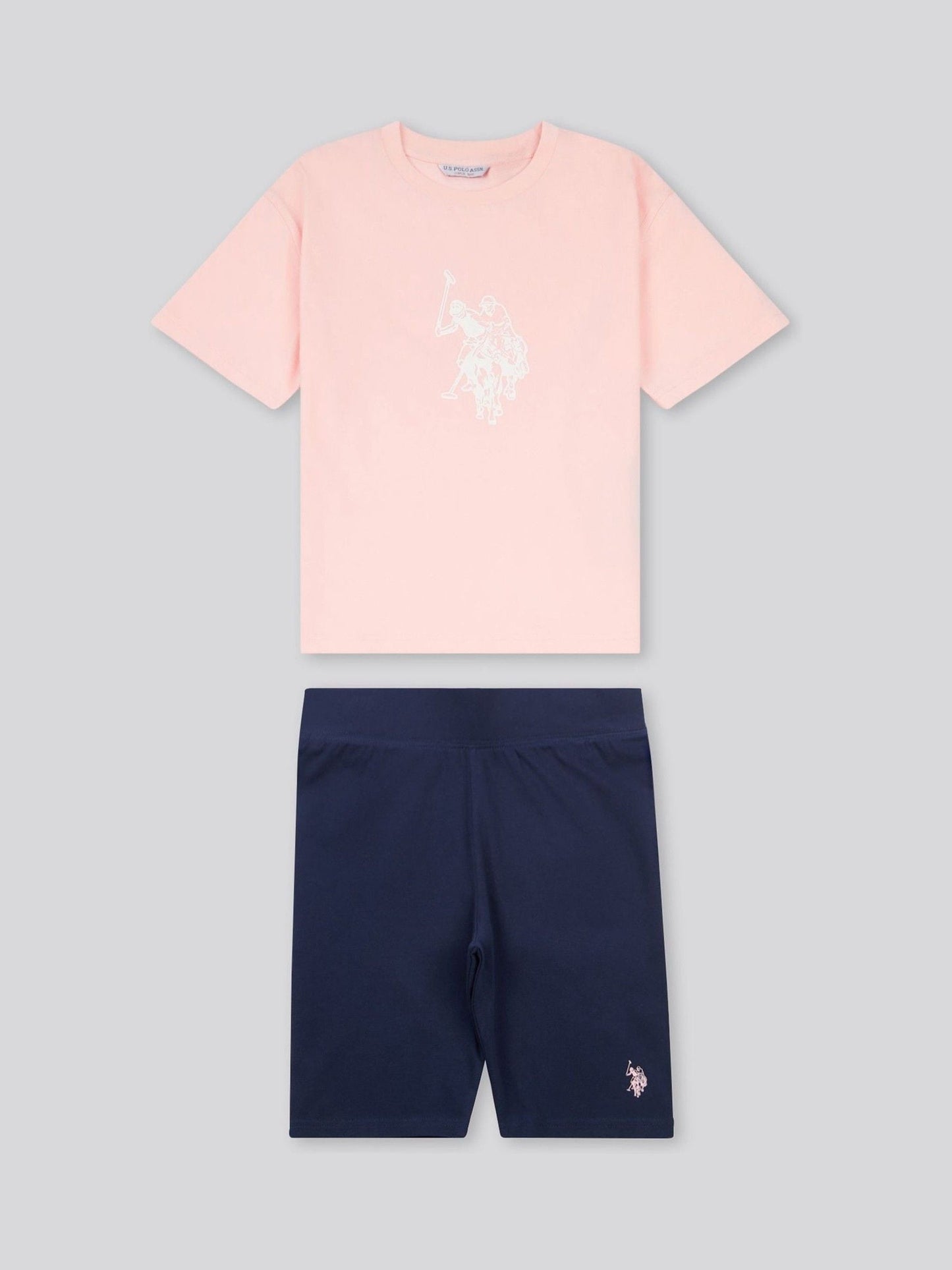 Dsiney Kidz - U.S. Polo Assn Pink Print T-Shirt & Jersey Shorts Set image 1