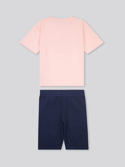 Dsiney Kidz - U.S. Polo Assn Pink Print T-Shirt & Jersey Shorts Set image 2