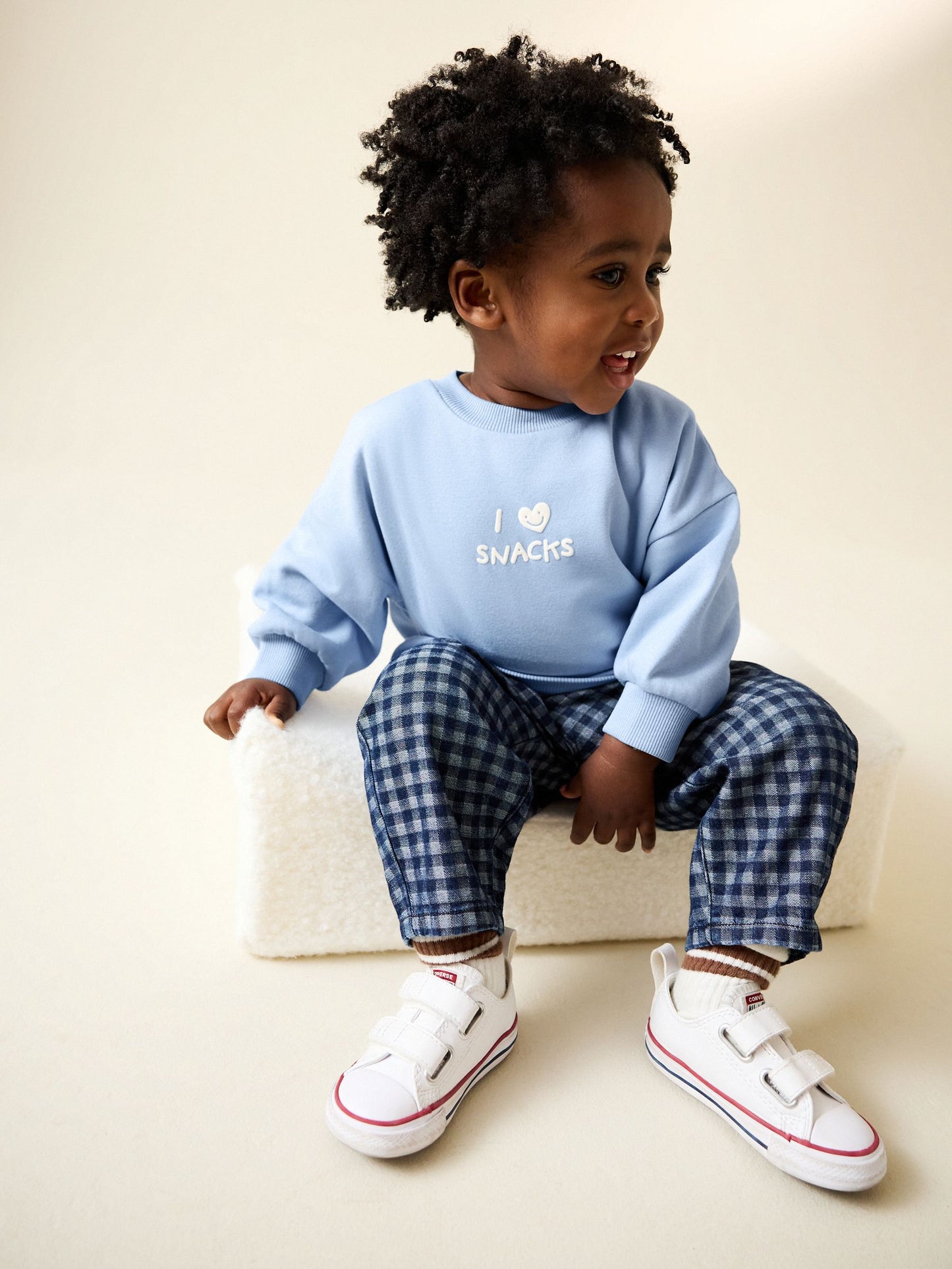 Dsiney Kidz - Blue I Love Snacks Printed Crew Neck Sweat Top (3mths-7yrs) image 2
