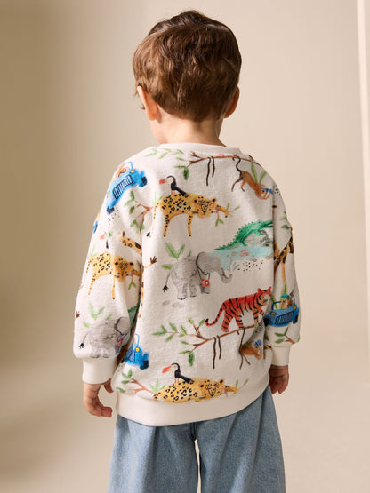 Dsiney Kidz - Watercolour Animals All Over Printed Crew Neck Sweat Top (3mths-7yrs) image 2