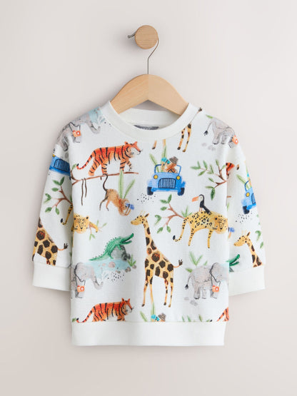Dsiney Kidz - Watercolour Animals All Over Printed Crew Neck Sweat Top (3mths-7yrs) image 4