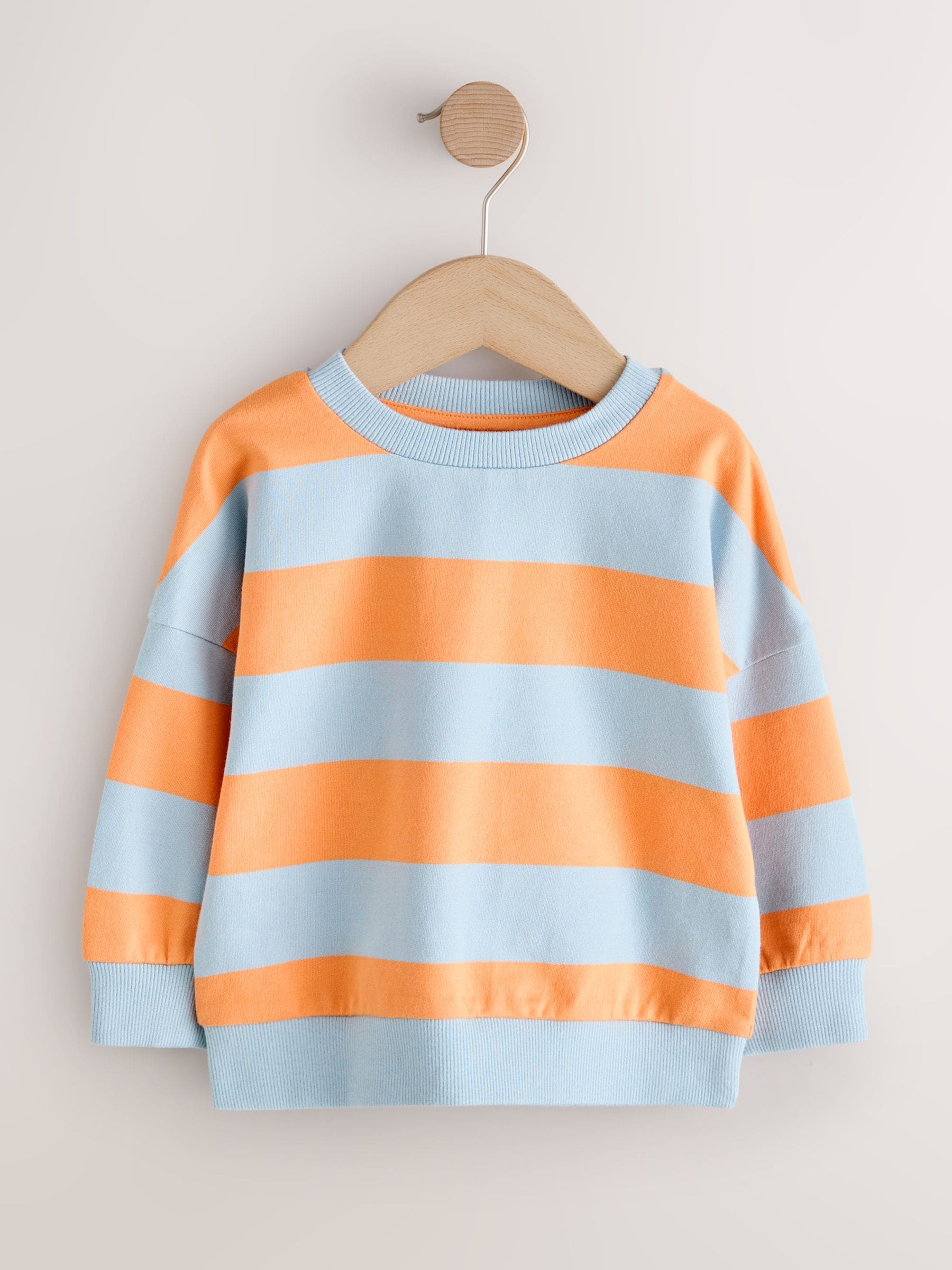 Dsiney Kidz - Orange & Blue Stripe All Over Printed Crew Neck Sweat Top (3mths-7yrs) image 4