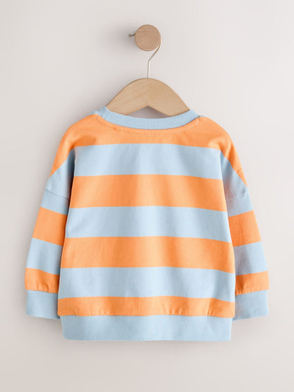 Dsiney Kidz - Orange & Blue Stripe All Over Printed Crew Neck Sweat Top (3mths-7yrs) image 5