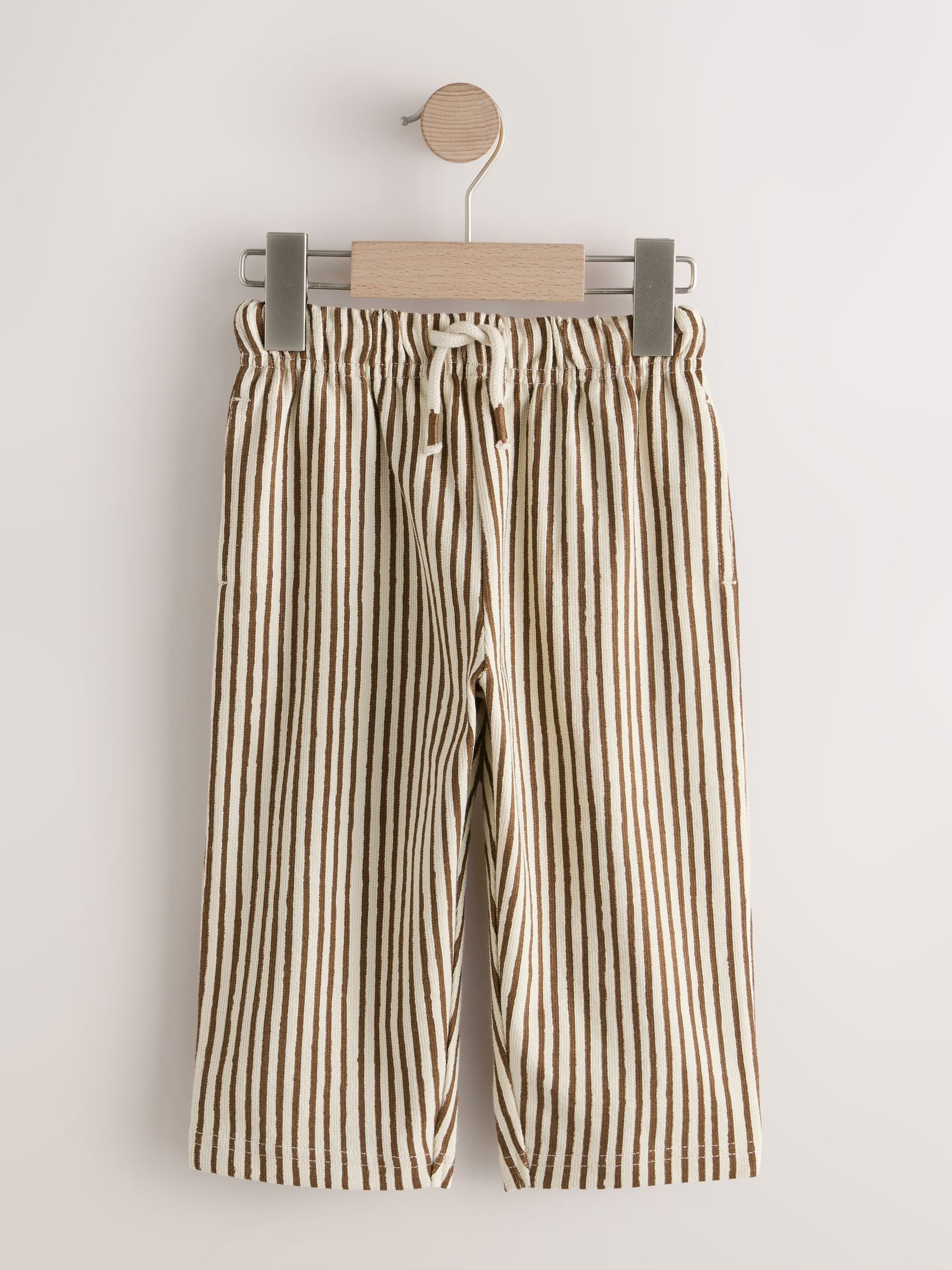 Brown & Ecru Stripe Textured Lightweight Joggers (3mths-7yrs) image 3
