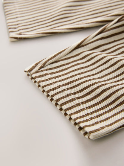 Brown & Ecru Stripe Textured Lightweight Joggers (3mths-7yrs) image 6