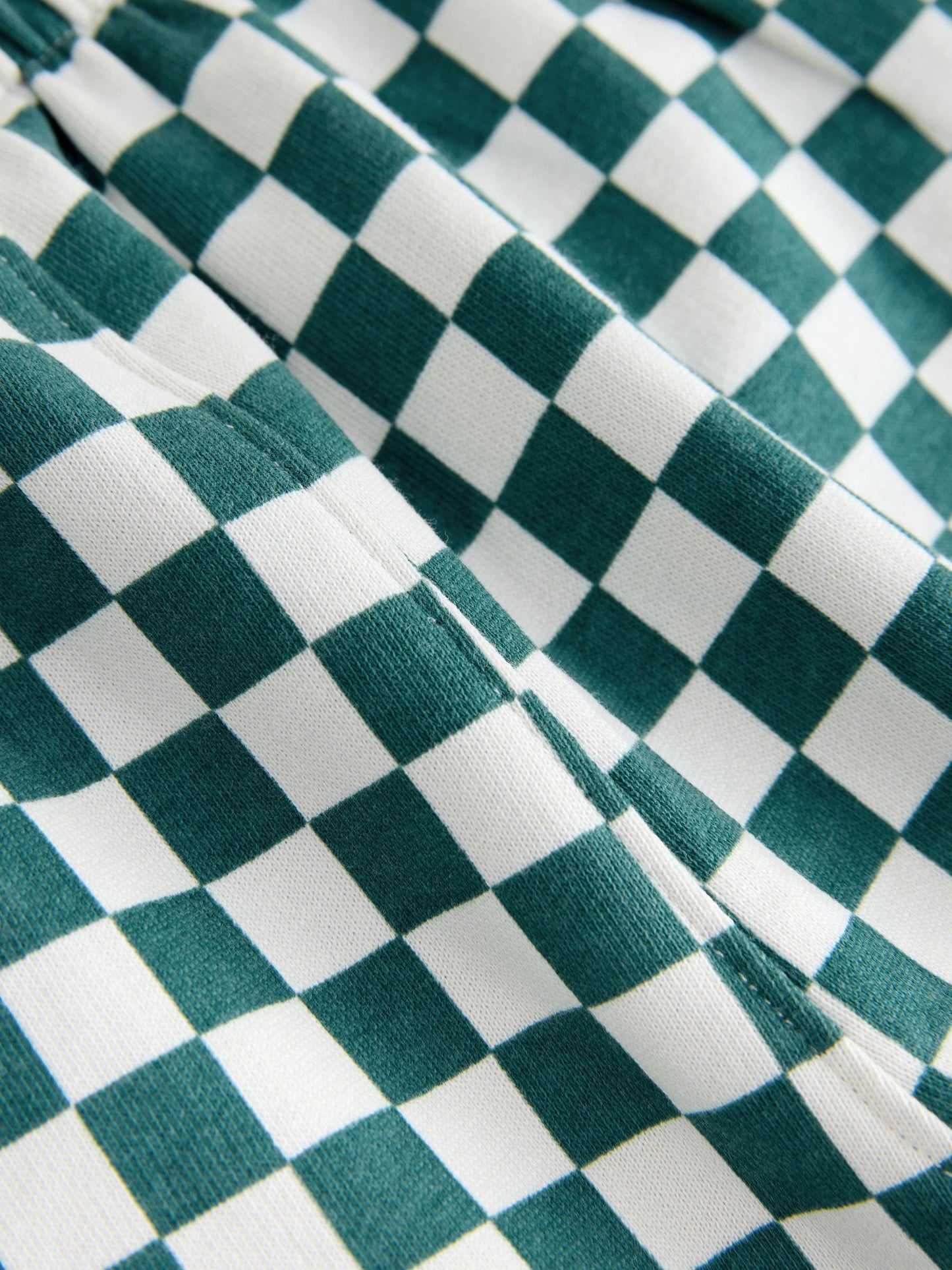Green/White Checkerboard Single Wide Leg Jersey Joggers (3mths-7yrs) image 6