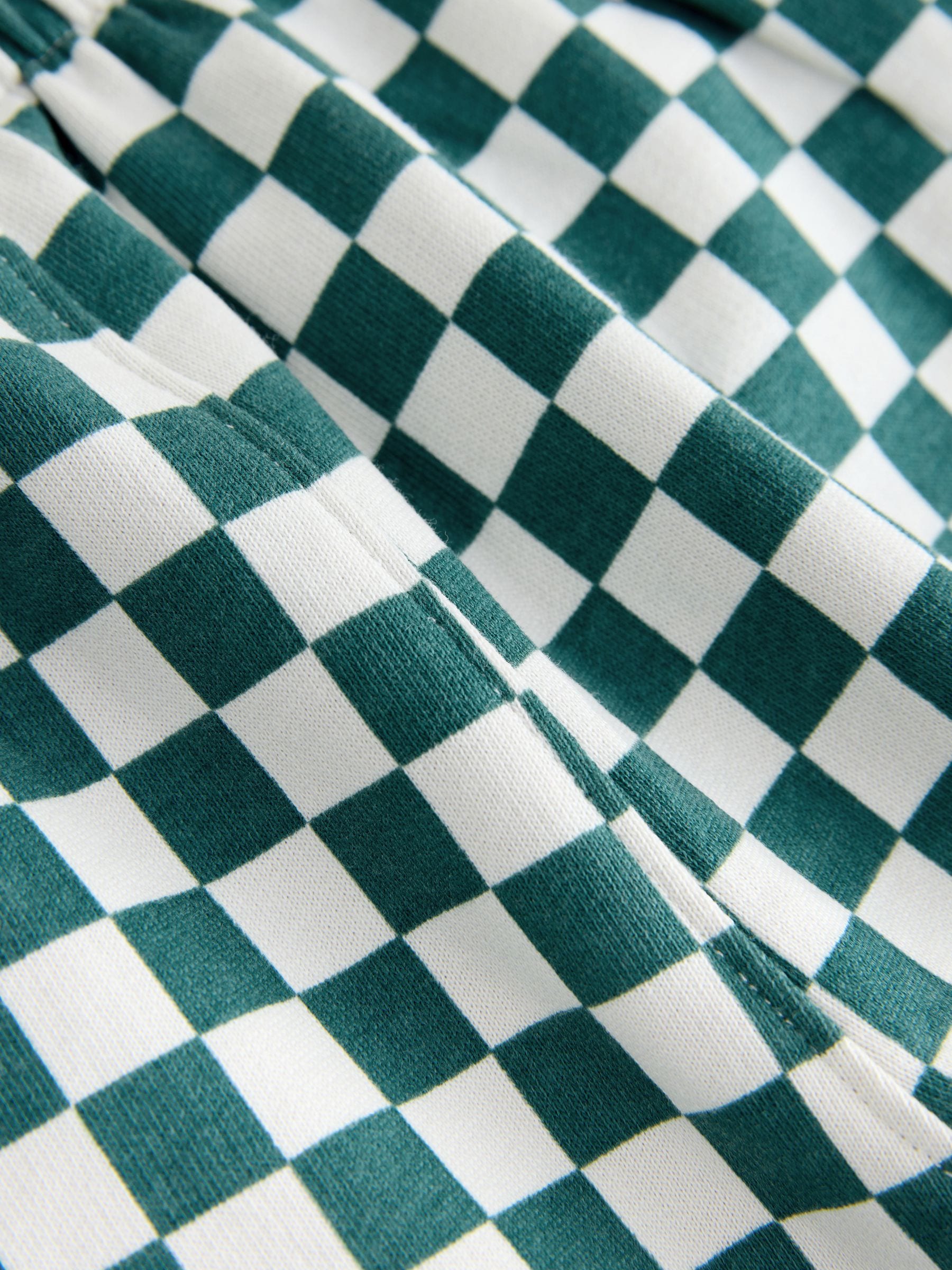 Green/White Checkerboard Single Wide Leg Jersey Joggers (3mths-7yrs) image 6