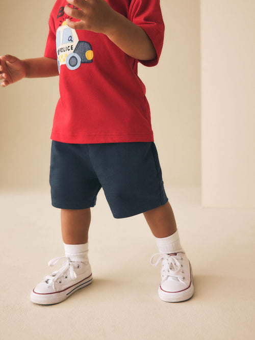 Navy Blue Jersey Shorts (3mths-7yrs) image 1