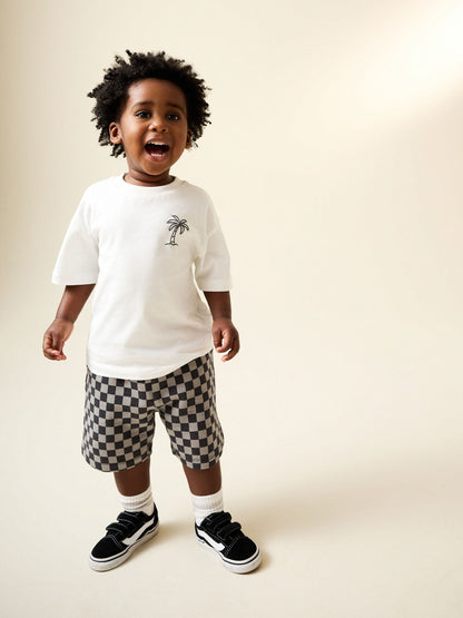 Dsiney Kidz - Charcoal Checkerboard Jersey Shorts (3mths-7yrs) image 2