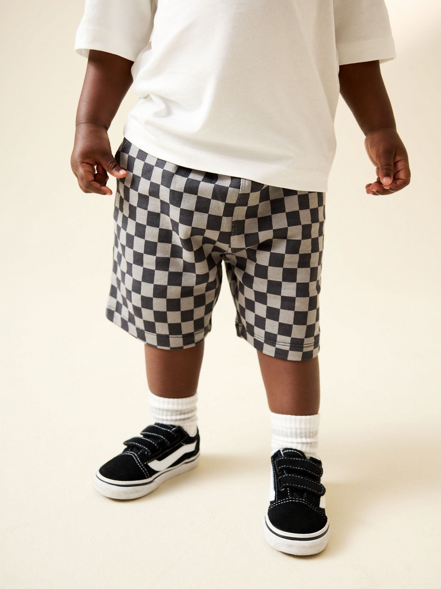 Dsiney Kidz - Charcoal Checkerboard Jersey Shorts (3mths-7yrs) image 1