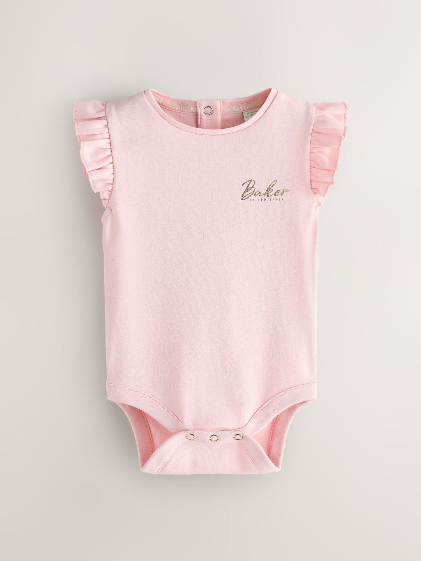 Baker by Ted Baker 2 Pack White/Pink Frill Bodysuits image 3