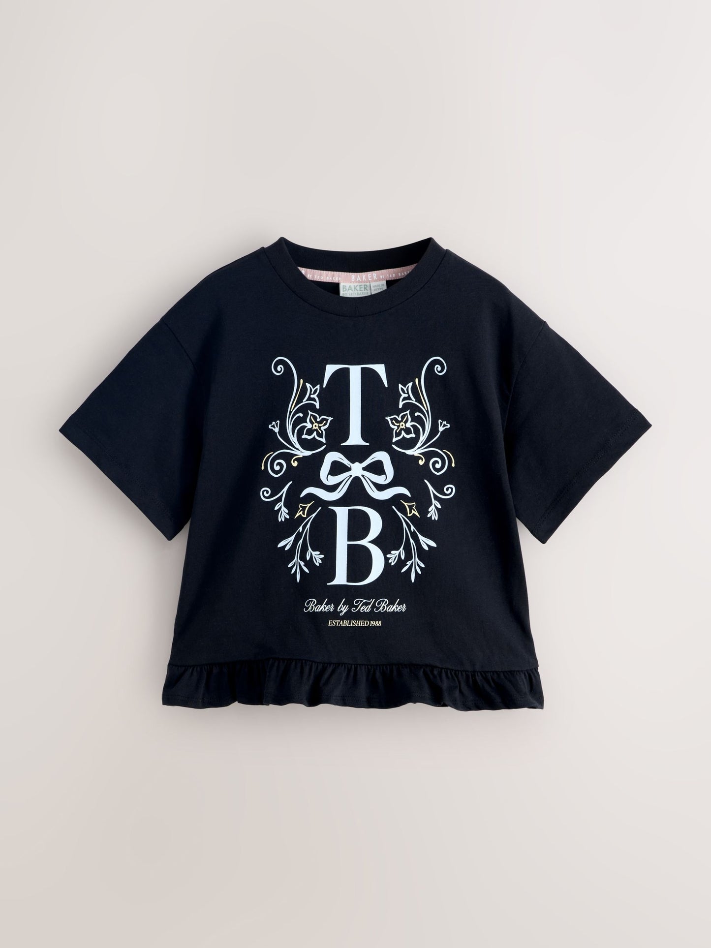 Dsiney Kidz - Baker by Ted Baker 3 Pack Boxy Fit Frill Graphic Printed T-Shirts image 4