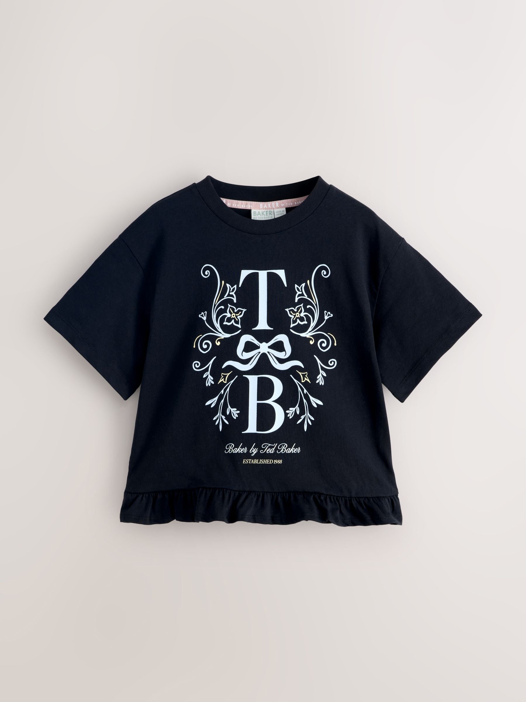 Dsiney Kidz - Baker by Ted Baker 3 Pack Boxy Fit Frill Graphic Printed T-Shirts image 4
